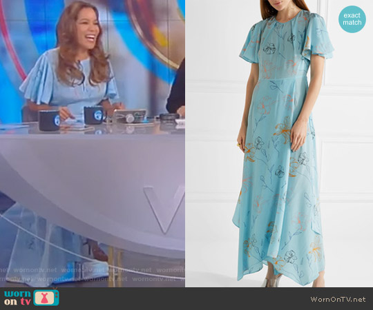 Floral Print Silk Drepe de Chine Maxi Dress by Diane von Furstenberg worn by Sunny Hostin on The View