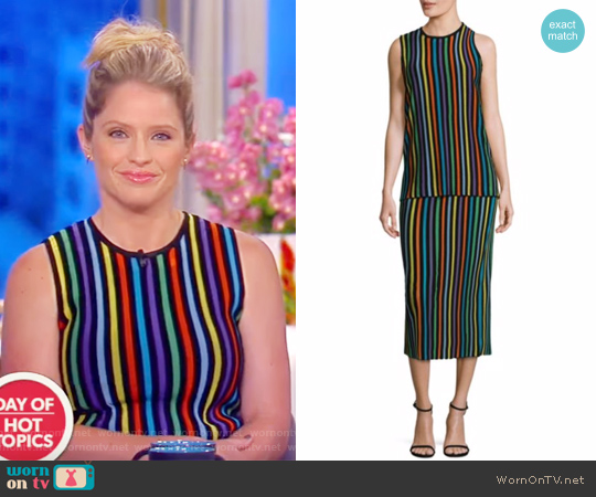 Sleeveless Two Tiered Knit Shift Dress by Diane von Furstenberg worn by Sara Haines on The View