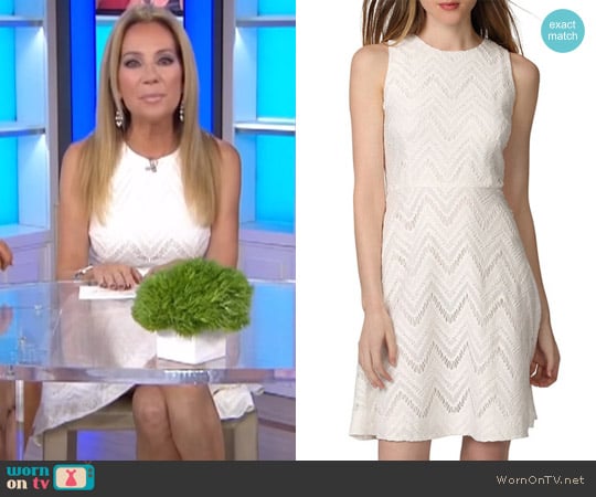 Chevron Lace Fit & Flare Dress by Donna Morgan worn by Kathie Lee Gifford on Today