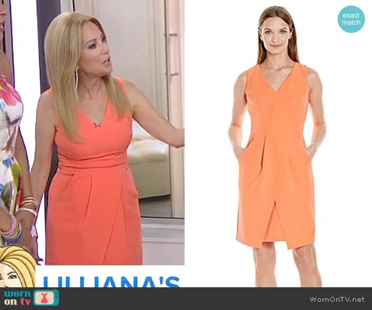 Tulip Hem Sleeveless Crepe Dress by Donna Morgan worn by Kathie Lee Gifford on Today