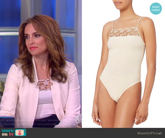 Star Inset Bodysuit by Fleur Du Mal worn by Jedediah Bila on The View