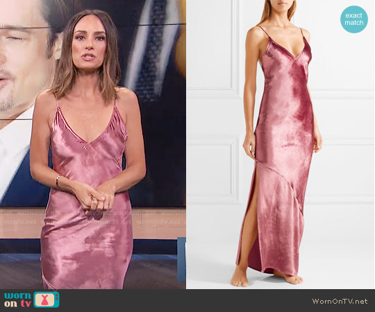 Fleur Du Mal Velvet Chemise worn by Catt Sadler on E! News