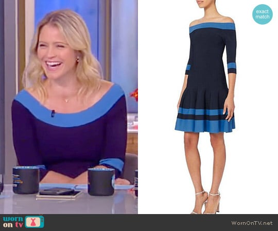 Off Shoulder Flare Dress by Jonathan Simkhai worn by Sara Haines on The View