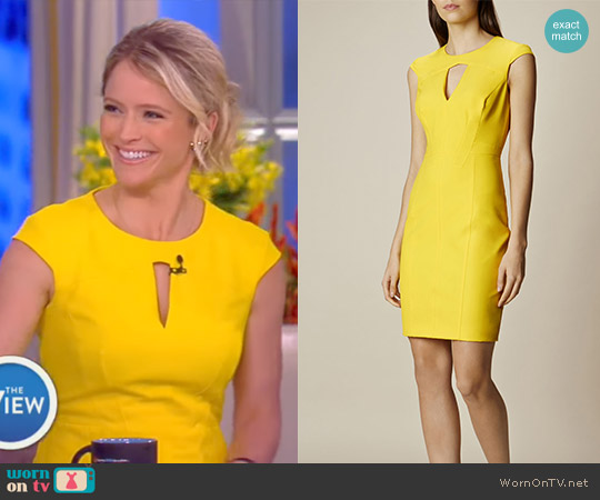 Yellow Scuba Pencil Dress by Karen Millen worn by Sara Haines on The View