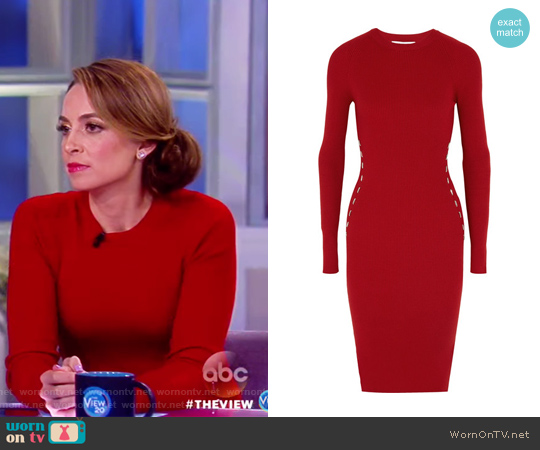 Embellished ribbed-knit dress by Mugler worn by Jedediah Bila on The View