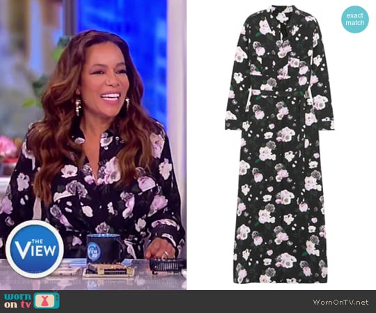 Major printed washed-silk maxi dress by Equipment worn by Sunny Hostin on The View