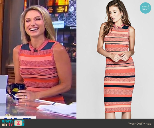 'Felice' Striped Sweater Dress by Marciano by Guess worn by Amy Robach on Good Morning America