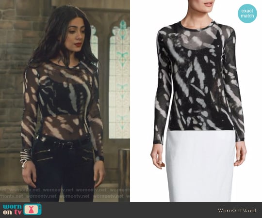 Helga Printed Top by Max Mara worn by Isabelle Lightwood (Emeraude Toubia ) on Shadowhunters