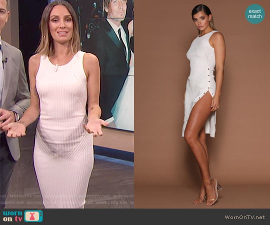 'Hilaria' Ribbed Knit Dress by Meshki worn by Catt Sadler on E! News