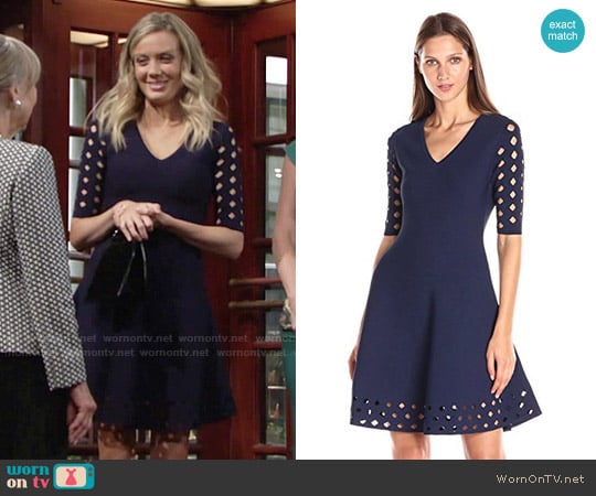 Milly Diamond Pointelle Flare Dress worn by Abby Newman (Melissa Ordway) on The Young and the Restless