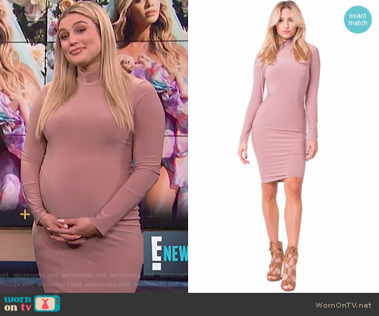 Mauve Mock Neck Midi Dress by My Style Mode worn by Carissa Loethen Culiner on E! News