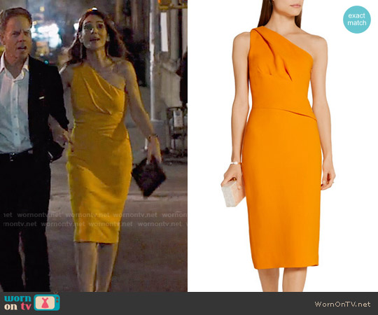 Narciso Rodriguez One-shoulder stretch-crepe dress worn by Samantha Delmonico (Annie Parisse) on Friends from College