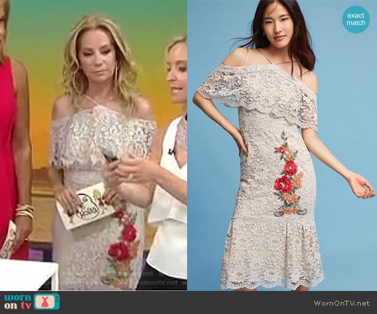 Gramercy Lace Trumpet Dress by Nicole Millar worn by Kathie Lee Gifford on Today