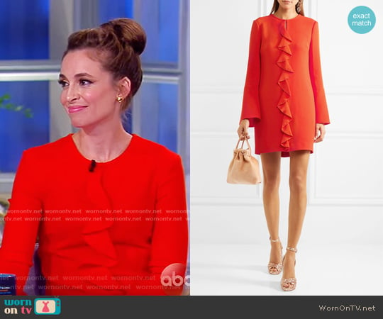 Monner Ruffled Stretch-Crepe Mini Dress by Rachel Zoe worn by Jedediah Bila on The View