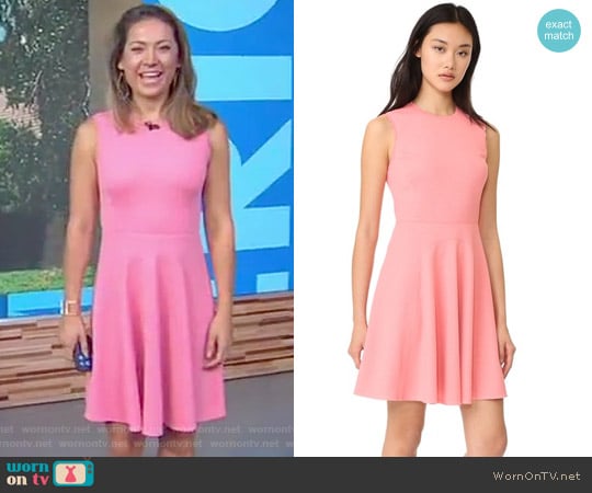 Sleeveless Textured Dress by Rebecca Taylor worn by Ginger Zee on Good Morning America