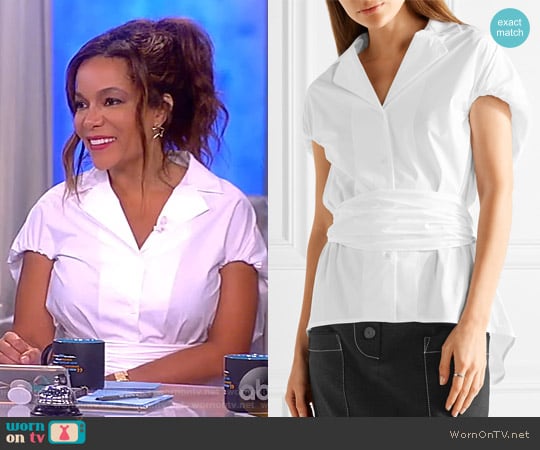 Have the Wind at Your Back cotton-poplin shirt by Rosie Assoulin worn by Sunny Hostin on The View