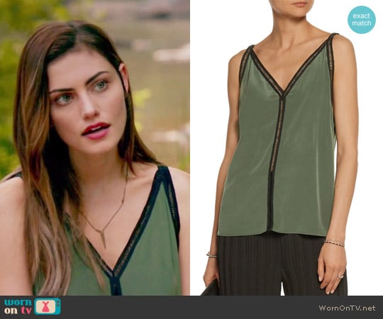 Empire open-knit cotton-trimmed silk top by Snadro worn by Hayley (Phoebe Tonkin) on The Originals