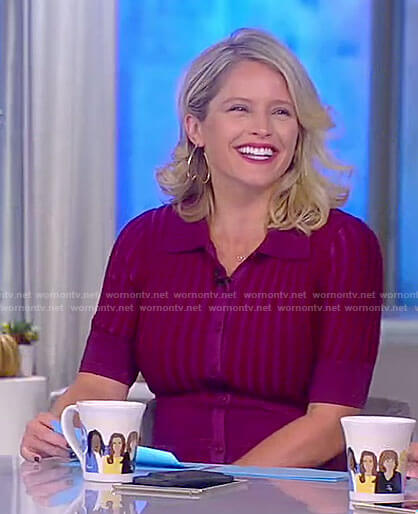 Sara’s red ribbed knit dress on The View