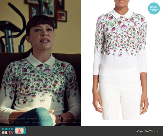 'Karn' Thistle Print Cotton Sweater by Ted Baker worn by Alison Hendrix (Tatiana Maslany) on Orphan Black