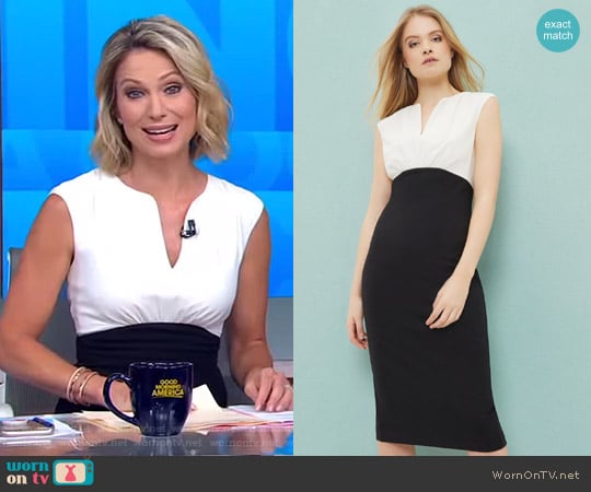 'Adeba' Colour Block Pencil Dress by Ted Baker worn by Amy Robach on Good Morning America