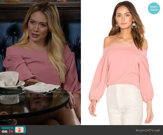 Tibi Off Shoulder Top worn by Kelsey Peters (Hilary Duff) on Younger