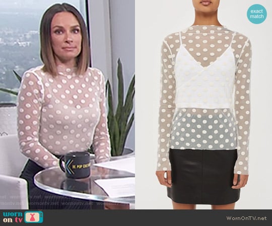 Polka Dot Mesh Top by Topshop Boutique worn by Catt Sadler on E! News