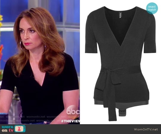 Solicitor wrap-effect stretch-knit bodysuit by Tuxe Bodywear worn by Jedediah Bila on The View