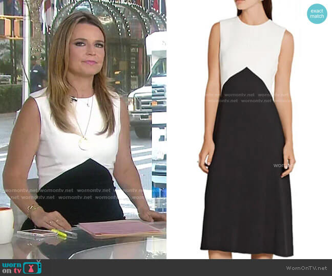 Two-Tone Textured Crepe Dress by Narciso Rodriguez worn by Savannah Guthrie  on Today