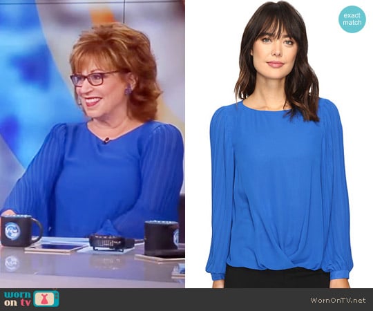 Pleated Sleeve Fold-Over Blouse by Vince Camuto worn by Joy Behar on The View