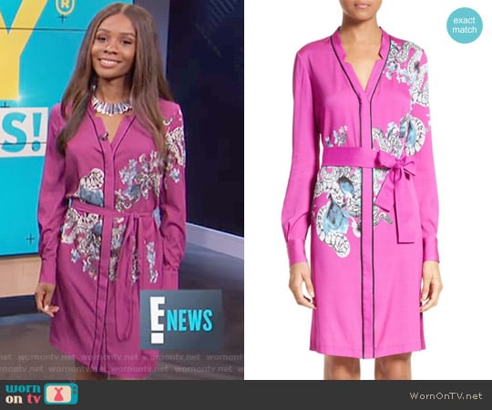 Floral Pajama Dress by Yigal Azrouël worn by Zuri Hall on E! News