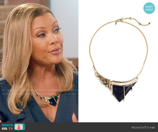 Alexis Bittar Crystal-Studded Lucite Bib Necklace worn by Maxine Robinson (Vanessa Williams) on Daytime Divas