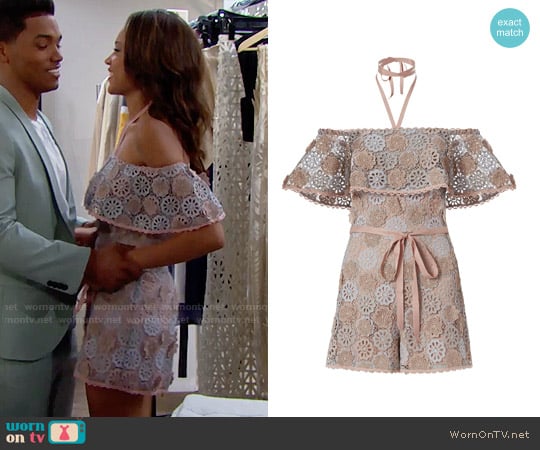 Alexis Boriana Romper worn by Nicole Avant (Reign Edwards) on The Bold and the Beautiful