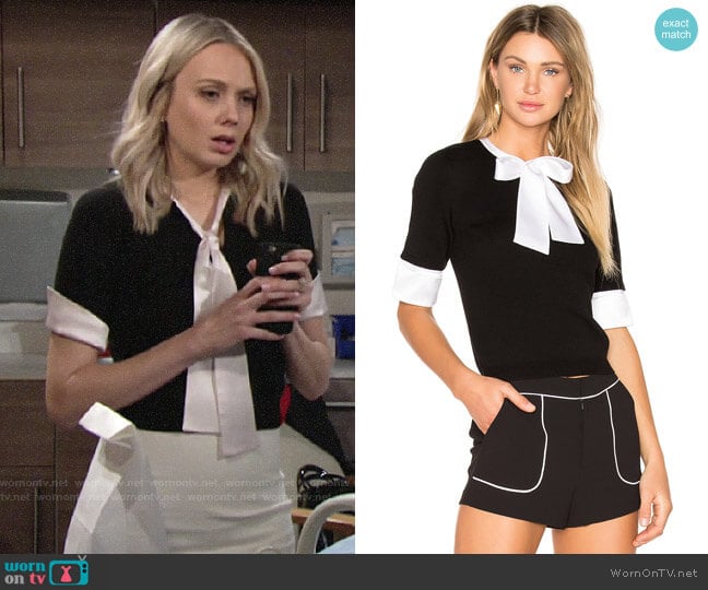 Alice + Olivia Ciel Top worn by Abby Newman (Melissa Ordway) on The Young and the Restless