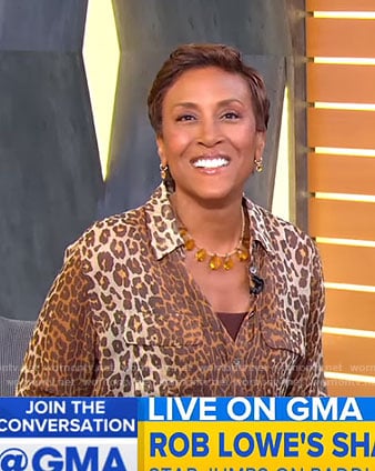 Robin’s leopard print blouse on Good Morning America