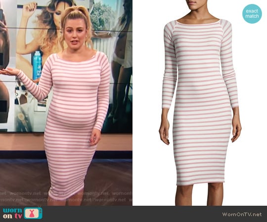 Modal Rib Long-Sleeve Striped Dress by ATM Anthony Thomas Melillo worn by Carissa Loethen Culiner on E! News