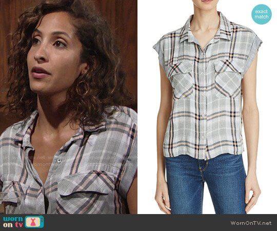 Bella Dahl Flap Pocket Plaid Crop Shirt worn by Lily Winters (Christel Khalil) on The Young and the Restless