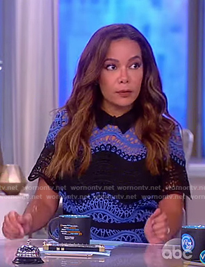 Sunny’s black and blue lace dress on The View