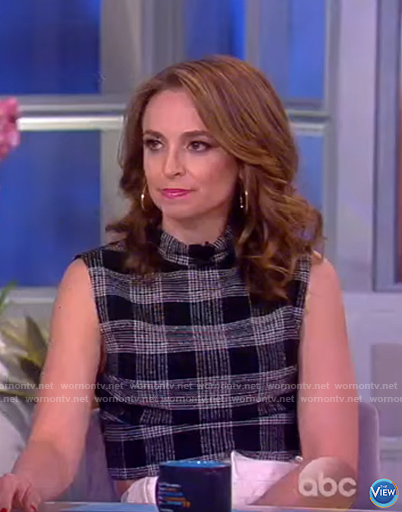 Jedediah’s black and grey plaid cropped top on The View