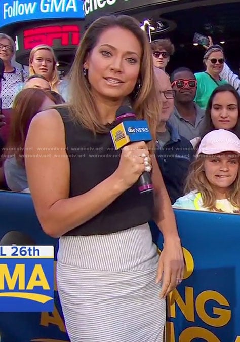 Ginger's black and white combo dress on Good Morning America