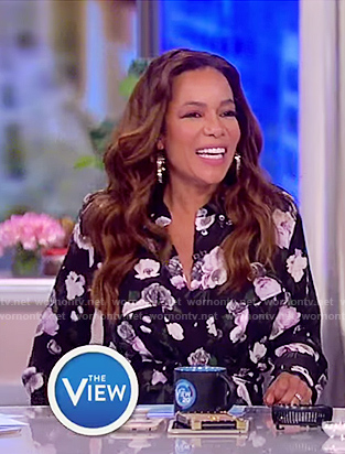 Sunny’s black floral maxi dress on The View