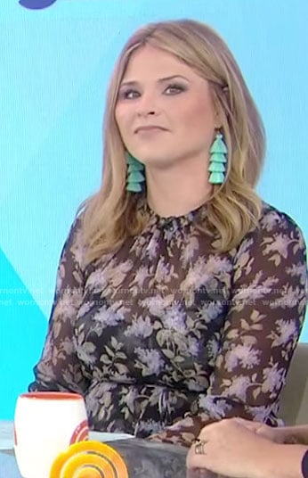 Jenna's black floral tiered dress on Today