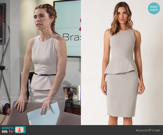 Black Halo Kiara Dress worn by Victoria Newman (Amelia Heinle) on The Young and the Restless