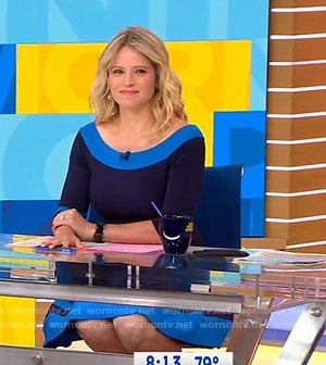 Sara’s blue flare dress on Good Morning America