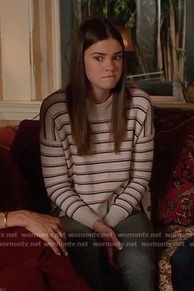 Callie’s striped sweater with side buttons on The Fosters