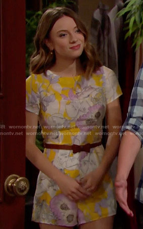Coco's yellow floral romper on The Bold and the Beautiful