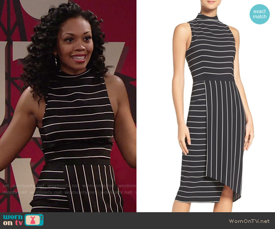 WornOnTV: Hilary’s black striped wrap dress on The Young and the ...