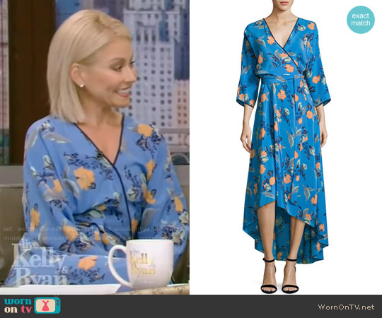 WornOnTV: Kelly’s blue floral wrap dress on Live With Kelly | Kelly ...