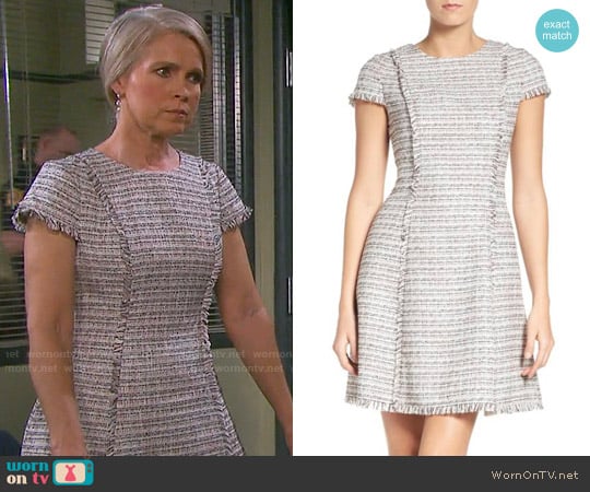 Eliza J Tweed Fit & Flare Dress worn by Jennifer Horton (Melissa Reeves) on Days of our Lives