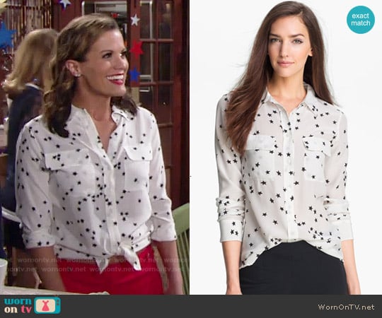 Equipment Starry Night Silk Shirt worn by Chelsea Lawson (Melissa Claire Egan) on The Young and the Restless