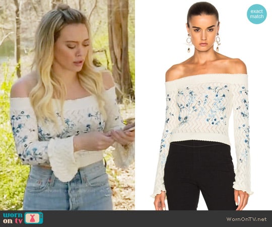 Erdem Bella Sweater worn by Kelsey Peters (Hilary Duff) on Younger